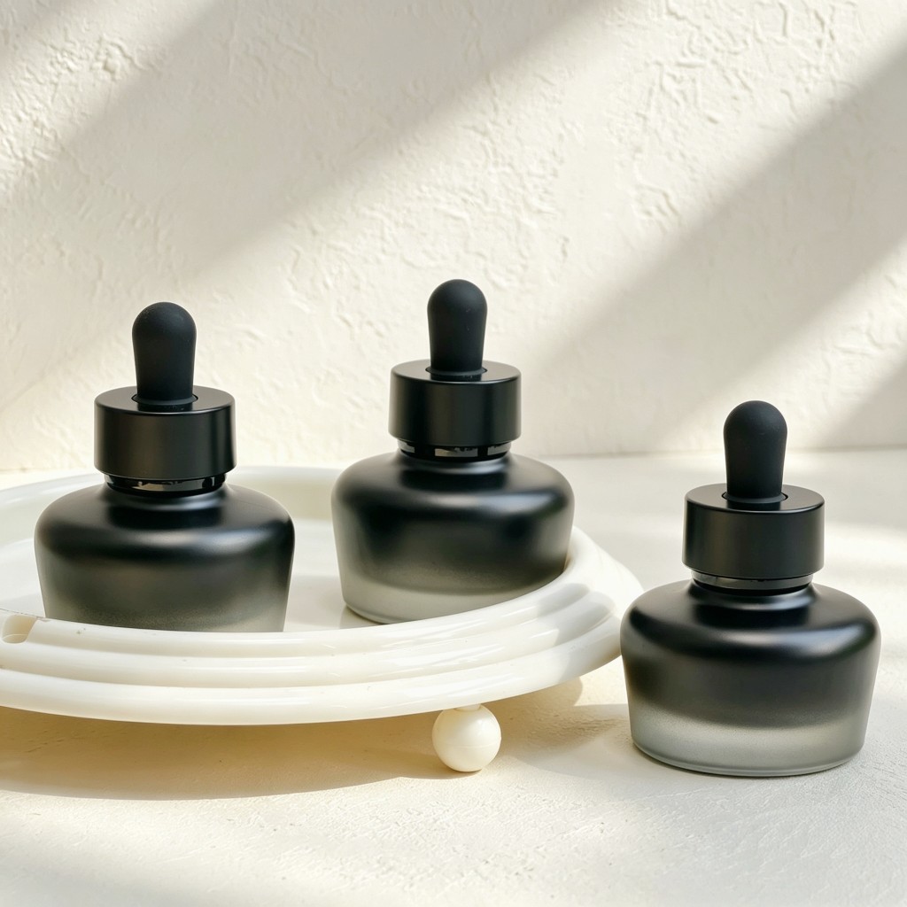 Luxury Skincare Serum - 30mlフロストガラス製ドロッパーボトル、遮光エッセンシャルオイル・美容液用空容器、高級化粧品詰め替えバイアル（スキンケア用）
