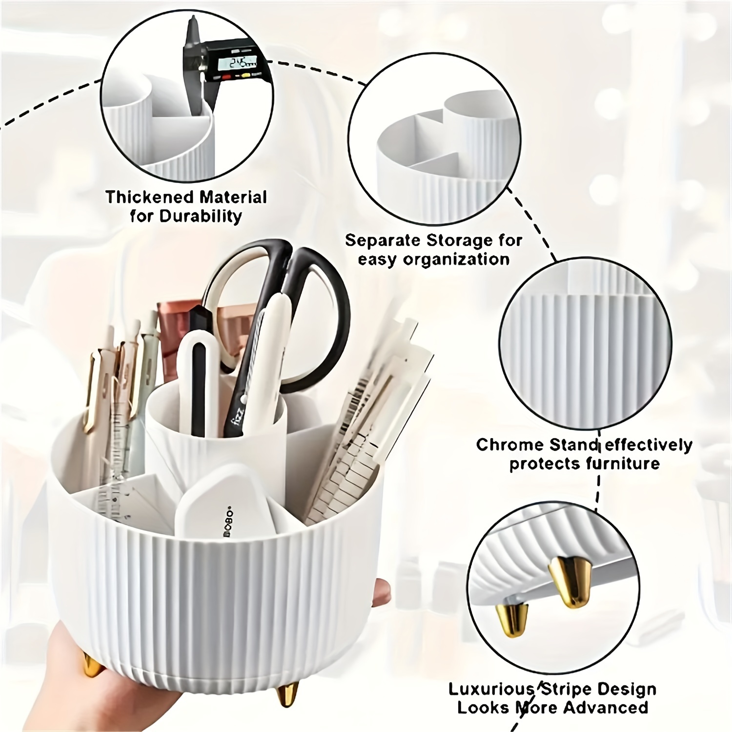 360度回転式化粧品収納ボックス - 5つのコンパートメント - Luxury Skincare Design のレビューと価格