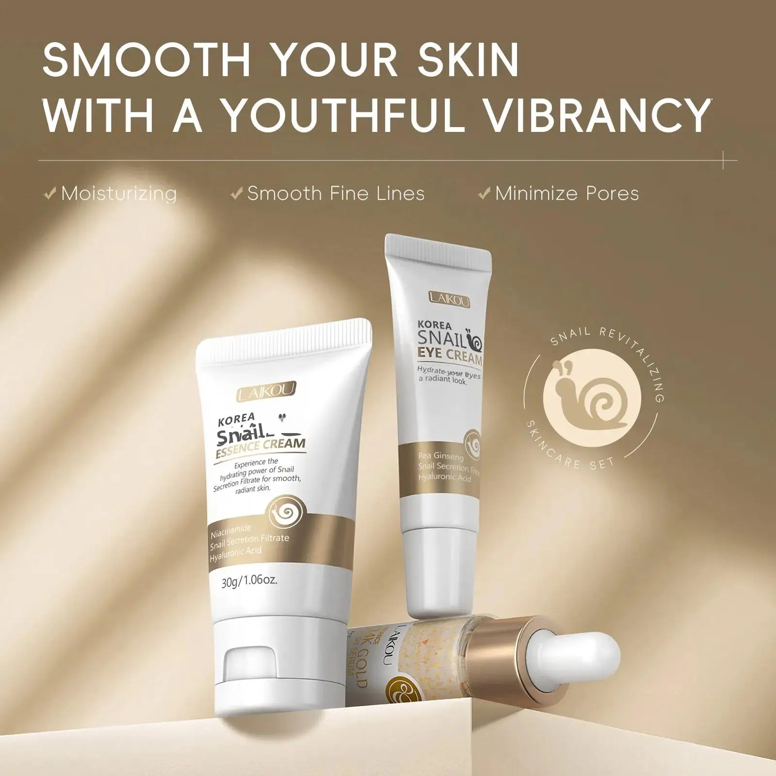 24Kゴールドスネイルリペアセラムアイクリームエッセンスセッ - Luxury Skincare Serum のレビューと価格