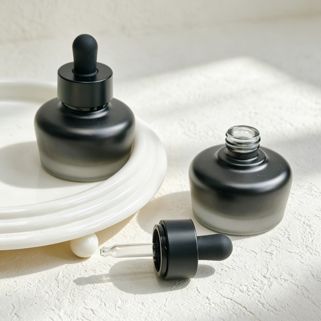 30mlフロストガラス製ドロッパーボトル、遮光エッセンシャル - Luxury Skincare Serum のレビューと価格