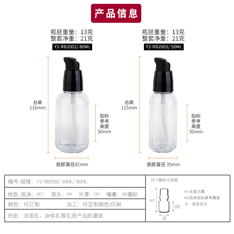 高級感のある50ml・80mlのグリーン・クリア・ブラウンP - Luxury Skincare Serum のレビューと価格